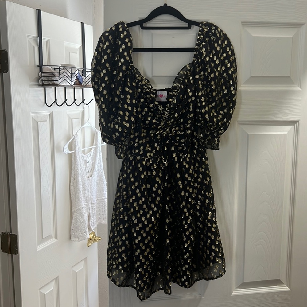 Buddy love black and gold short dress. Perfect condition - size medium